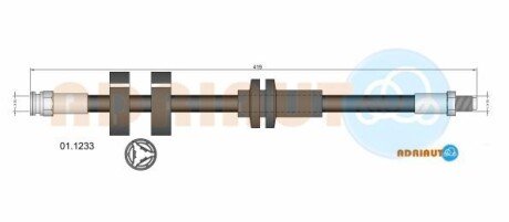 FIAT шланг гальмівний передн. ALFA 147, 156 ADRIAUTO 01.1233