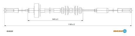 AUDI трос зчеплення 100 1.9/2.2 82- ADRIAUTO 03.0120 (фото 1)