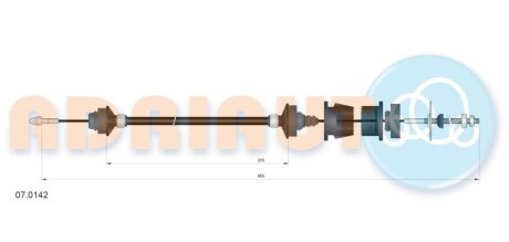 CITROEN трос зчеплення ZX 1,6-1,9 91- 657/369mm ADRIAUTO 07.0142 (фото 1)