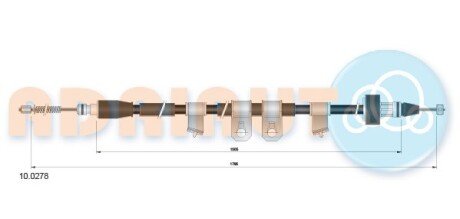 Трос ручного гальма ADRIAUTO 10.0278 (фото 1)