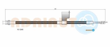 HYUNDAI шланг гальмівний передн.прав.Getz 02- ADRIAUTO 10.1245