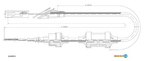 FIAT трос зчеплення Punto всі 3/94-6/94 (854/211+103) ADRIAUTO 11.0107.1
