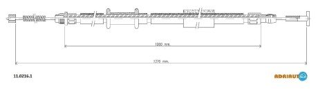 FIAT трос ручного гальма задн. прав. Brava, Bravo 1,4 (бараб) 95- ADRIAUTO 11.0216.1 (фото 1)