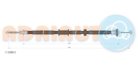FIAT трос ручного гальма задн. лів. PANDA 12- ADRIAUTO 11.0266.2 (фото 1)