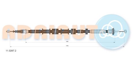 FIAT трос ручного гальма лів/прав 500L 12- ADRIAUTO 11.0267.2 (фото 1)