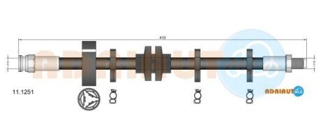 FIAT гальм.шланг передн.Tempra,Tipo,LANCIA Dedra,Delta ADRIAUTO 11.1251 (фото 1)