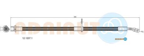 Шланг гальм. задн. лів. HONDA ACCORD -08 ADRIAUTO 12.1207.1