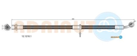 HONDA шланг гальмівний перед. прав. FR-V 1.7-2.0 04- ADRIAUTO 12.1218.1