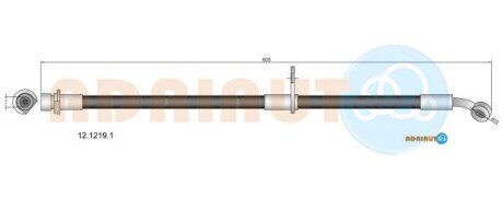 HONDA гальмівний шланг перед.лів. FR-V 1.7-2.0 04- ADRIAUTO 12.1219.1