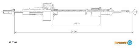 FORD трос зчеплення Fiesta всі 76- ADRIAUTO 13.0100