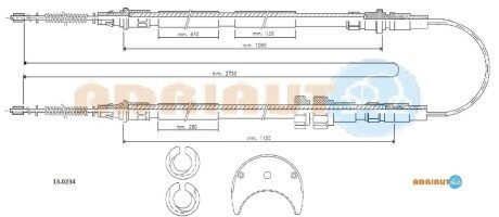 FORD трос ручного гальма Fiesta 86- ADRIAUTO 13.0234 (фото 1)