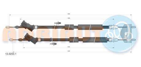 FORD трос ручного гальма C-Max 03- (барабан) ADRIAUTO 13.0253.1