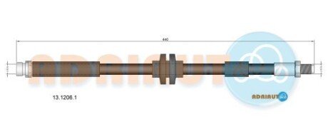 FORD шланг гальмівний задн.Focus II 04- ADRIAUTO 13.1206.1 (фото 1)