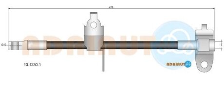 FORD шланг гальмівний передн. прав.Transit 00- ADRIAUTO 13.1230.1