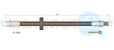 FORD гальм.шланг задн.Mondeo -00 (барабан) ADRIAUTO 13.1290