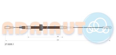 Трос ручного гальма ADRIAUTO 27.0205.1 (фото 1)