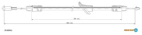 DB трос ручного гальма 1805/306mm Sprinter 06- ADRIAUTO 27.0259.1