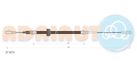 DB трос ручного гальма SPRINTER 1435 285 передн. ADRIAUTO 27.0274