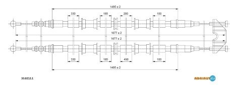 Трос ручного гальма ADRIAUTO 33.0212.1