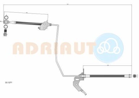 OPEL шланг гальмівний задн. прав. Astra H, Meriva ADRIAUTO 33.1271