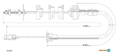 PEUGEOT трос зчеплення 309 1,1-1,3 85-88 ADRIAUTO 35.0110