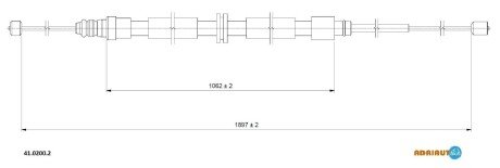 Трос ручного гальма RENAULT Scenic III (лів./прав.) ADRIAUTO 41.0200.2