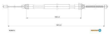 RENAULT трос ручного гальма задн. лів. (бараб.) Clio 98- ADRIAUTO 41.0217.1 (фото 1)