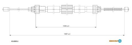 RENAULT трос ручного гальма прав. 1587/1430 Clio III 05- ADRIAUTO 41.0265.1