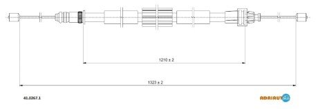 RENAULT трос ручного гальма лів.Clio 05- ADRIAUTO 41.0267.1 (фото 1)