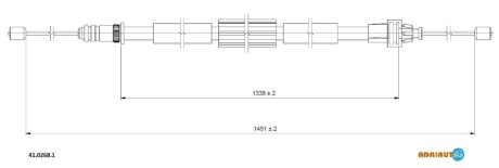 RENAULT трос ручного гальма Clio 05- прав. ADRIAUTO 41.0268.1