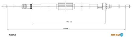 RENAULT трос ручного гальма задн. лів. CLIO (III) 06- ADRIAUTO 41.0291.1 (фото 1)