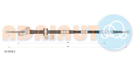 TOYOTA трос ручн. гальма прав. Rav 4 II 00- ADRIAUTO 52.0208.2