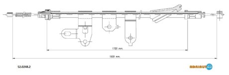 TOYOTA трос ручного гальма лів. 11930/1720 мм COROLLA Verso 04- ADRIAUTO 52.0248.2