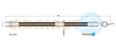 TOYOTA шланг гальмівний передн. лів.Yaris -05 ADRIAUTO 52.1274 (фото 1)
