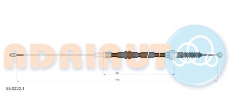 VW трос ручного гальма задн. CADDY III 08- ADRIAUTO 55.0222.1