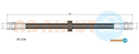 AUDI шланг гальмівний задн. Octavia 137мм A3, TT, SKODA Fabia, Octavia, VW Bora ADRIAUTO 55.1234 (фото 1)