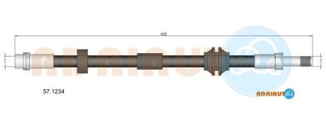 VOLVO шланг гальм. передн. C70/S40/V50 04- (15&quot; диск) ADRIAUTO 57.1234