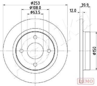 Диск гальмівний ASHIKA 61-00-0329C