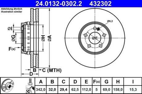 Гальмівний диск ATE 24.0132-0302.2