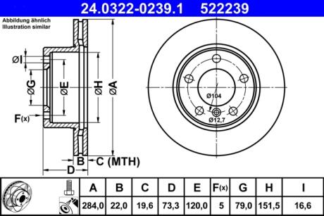 Диск гальмівний Power Disc ATE 24032202391