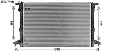 AVA AUDI Радіатор охолодження A4 2.0 15-, A5 2.0 16-, Q5 2.0 17- AVA COOLING AI2440