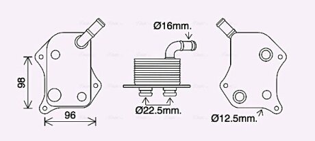 AVA VW Оливний радіатор Audi A4/6, Passat 2.0 00- AVA COOLING AI3414