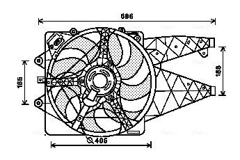 AVA ALFA ROMEO Вентилятор радіатора (з дифузором) MITO 08-, FIAT GRANDE PUNTO 05-, PUNTO 08- AVA COOLING AL7514