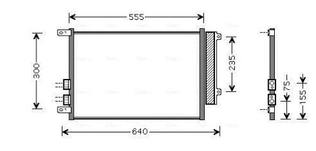 AVA FIAT Радіатор кондиціонера (конденсатор) Alfa Romeo 147/156 1.6/3.2 AVA COOLING ALA5088D (фото 1)