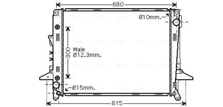 AVA LAND ROVER Радіатор охолодження двиг. Discovery III,IV, Range Rover Sport 2.7TD 04- AVA COOLING AU2197