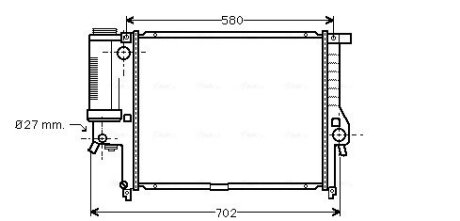 Радіатор, Система охолодження двигуна AVA COOLING BW2140 (фото 1)