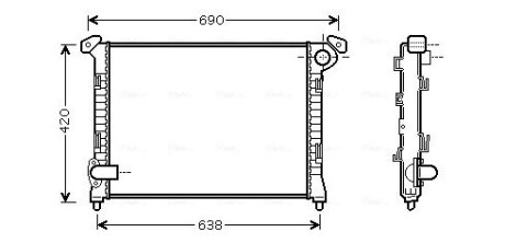 Радіатор, Система охолодження двигуна AVA COOLING BW2286