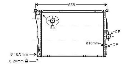 AVA BMW Радіатор охолодження двиг. X3 E83 2.5/3.0 03-10 AVA COOLING BW2343