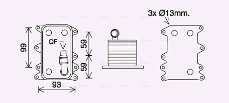 AVA BMW масляний радіатор (без корпусу) 5 E60,6,7 E65,X3 E83 2.0/3.0d AVA COOLING BW3560