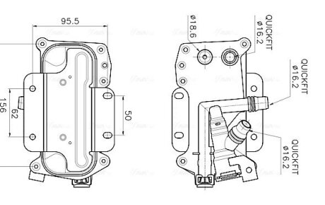 AVA BMW Оливний радіатор 5 (F10) 11-, 5 Touring (F11) 10- AVA COOLING BW3626